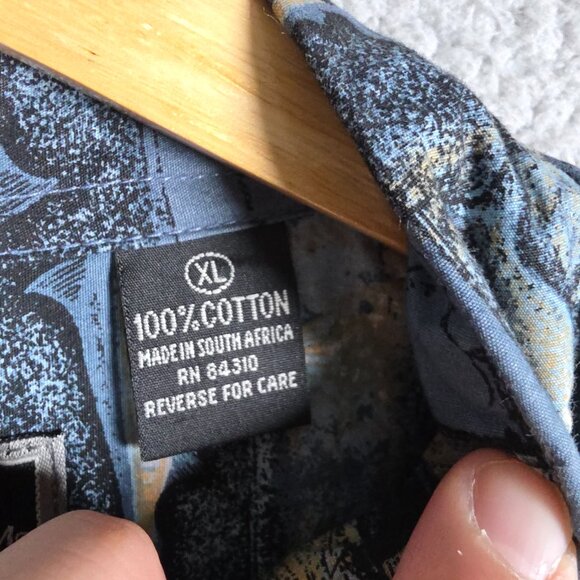 Field & Stream Shirt Mens Size XL Blue Vintage Marlin Sea Fish All Over Print - Picture 11 of 14